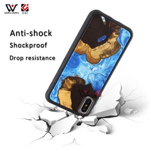 Étuis de téléphone anti-choc pour iPhone 6 7 8 X XR XS Max Résistant aux chutes Résine bleue profonde TPU Mode Luxe 2021 Couverture arrière en gros