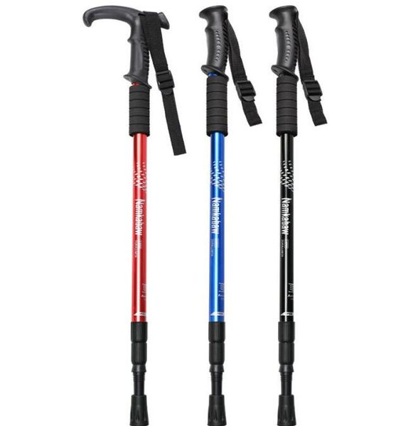 Anti shock trekking pole ultraligero para caminar bastones de senderismo ajustable muleta telescópica para barras nórdicas para caminar