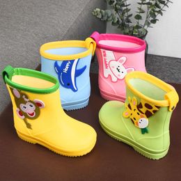 Anti Slip Boot Children Four Seasons Cartoon Boy Rain Cute Girl Rubber Boots For Kid Baby Waterdichte schoen L2405 L2405