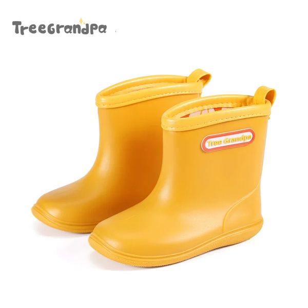 Anti-dérapant enfants bébé chaussures de pluie enfants bottes de pluie filles garçons bottes de pluie PVC imperméable mi-mollet chaussures d'eau en caoutchouc souple 240125