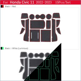 Almohadillas antideslizantes de la puerta de polvo sucio tazas de copa para Honda Civic 11th Gen 2022 2023 Accesorios de estilo de coches de coches