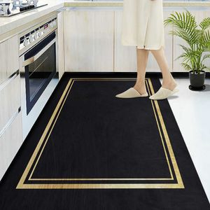 Tapis de cuisine anti-dérapant noir blanc marbre vague de mer imprimé entrée paillasson tapis de sol tapis pour salon salle de bain tapis 210928