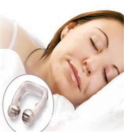 Pince-nez Anti-ronflement en Silicone, aide au sommeil magnétique, dispositif de protection contre l'apnée nocturne avec étui 8346348