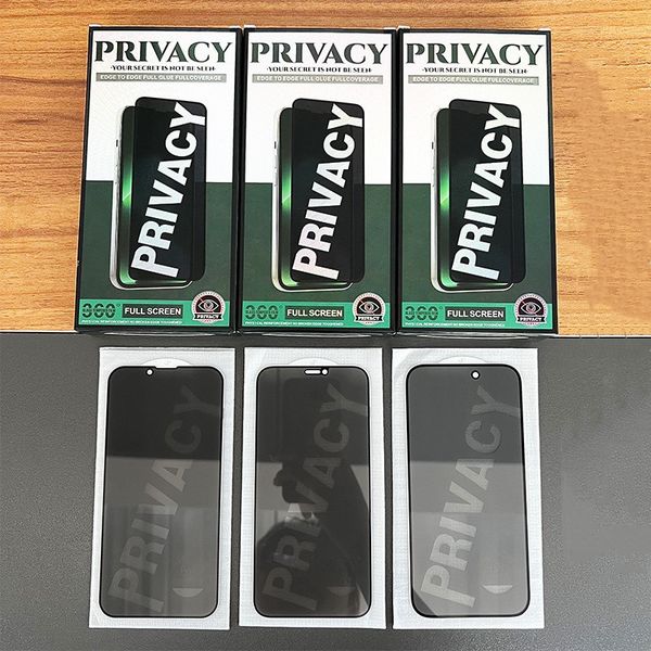 Protector de pantalla de vidrio templado de privacidad antiespía para moto xiaomi huawei samsung iphone 11 12 plus 13 14 15 pro max x xr 7 8 plus Película privada con paquete