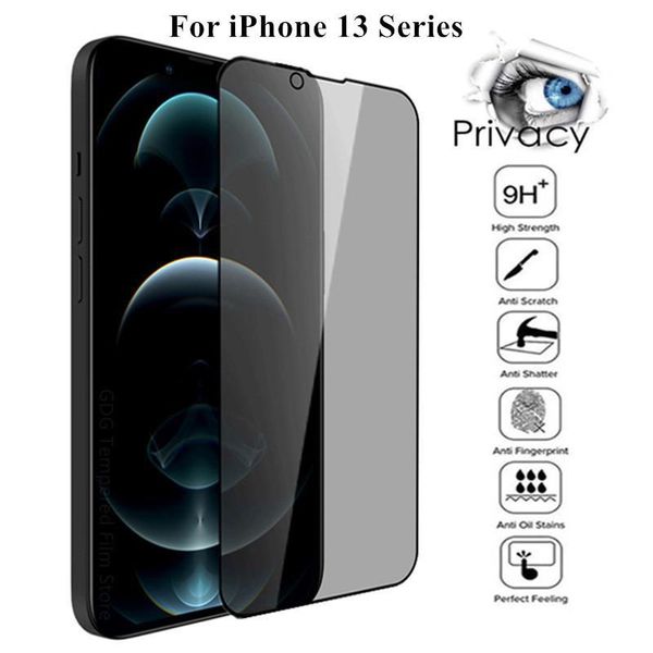 Vidrio protector antiespía para iPhone 14 13 12 PROMAX 13PRO 12PRO 7 X XR XS 11 Pro Max Protector de pantalla de privacidad para iPhone 8 6 6S Plus templado