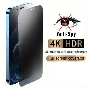 Protecteur d'écran anti-espion pour iPhone 14 13 12 11 Pro XS MAX XR verre trempé de confidentialité complète pour iPhone 7 8Plus protéger les protecteurs de film