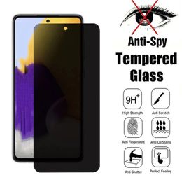 Protectores de pantalla de privacidad de vidrio templado antiespía para Samsung A12 A13 A21 A22 A31 A73 A53 A72 A52 A32 A54 S10E M12 M32 M52