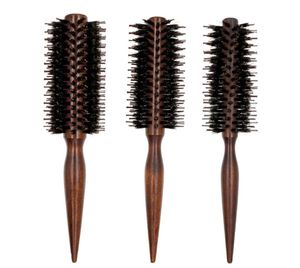 Bristle anti-sanglière statique brosse à serre raide coiffure coiffure rond en bois brosse à cheveux pour cheveux bouclés7826112