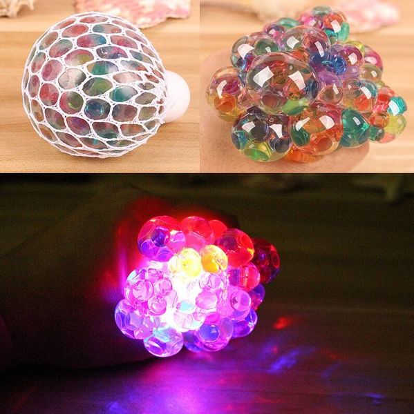 Nouveau Anti-Stress arc-en-ciel LED boule de raisin rougeoyante sangles de téléphone Squishy soulagement de l'humeur main poignet jouet à presser jouets de décompression drôles