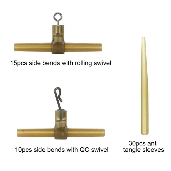 Bendencias laterales de mangas anti enredos con un enlace de carpa giratoria en helicóptero plataforma de carpas para equipos de aparejos de pescado accesorios de pesca de carpas