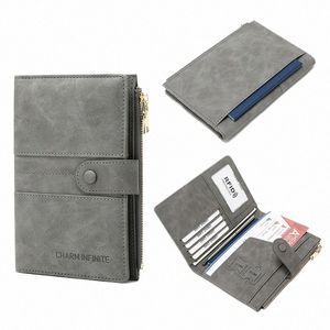 portefeuille antivol du portefeuille RFID porte-traceport zipper boucle de voyage portefeuille portefeuille porte-passeport multifuptial sac V4EP #