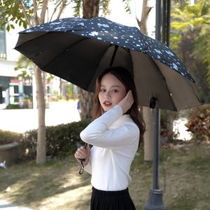 Anti UV Big Umbrella pluie Femmes pliantes Soleil coupe-ciel grands hommes parapluias femme paraguas