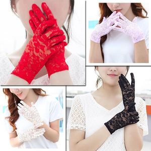 Gants en dentelle anti-uv pour femmes, gants de sport courts, printemps été, crème solaire sexy, doigts complets1