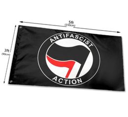 Banners de drapeaux antifasciens 3x5ft 100d Polyester Nouveau design Couleur vive rapide avec deux œillets en laiton5733413