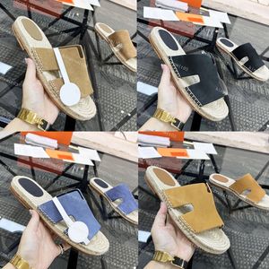 Antigua geweven designer sandalen grasschoenen mannen slippers zomers dia's buiten mode sandel sandelhoensge spuffs lederen slipper strandschoen met doos 88399 s