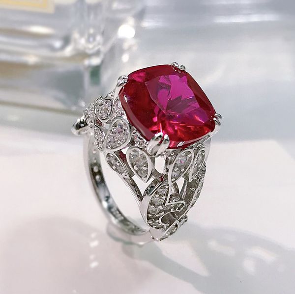 Bague Antique en diamant rubis 6Ct, bague de mariage en argent sterling 100% originale pour femmes, bijoux de promesse de mariée, cadeau, 925