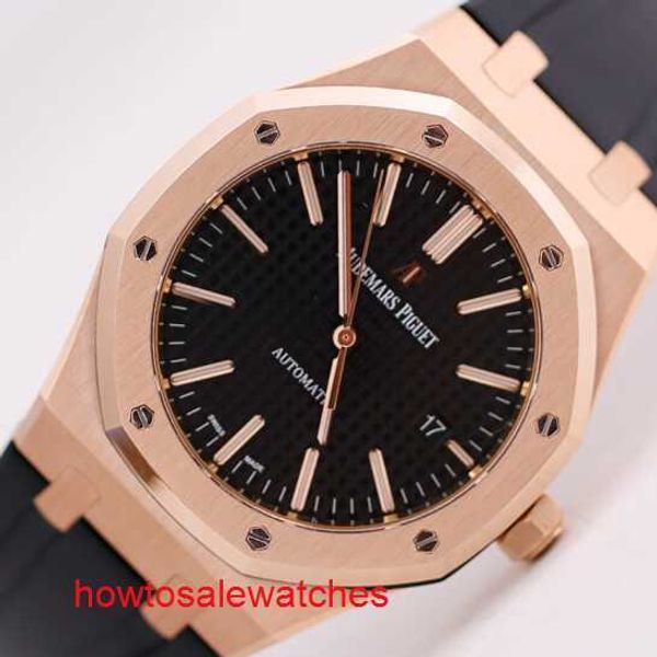 Reloj de pulsera AP antiguo Epic Royal Oak Series 15400OR Reloj para hombre Oro rosa Mecánico automático Reloj famoso suizo Reloj deportivo de lujo con un diámetro de 41 mm