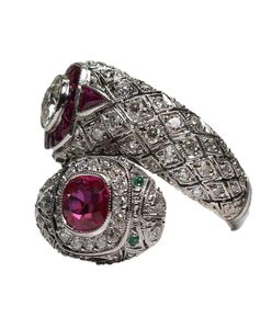 Antiek Art Deco 925 Sterling Silver Ruby White White Sapphire Ring Anniversary Gift Say Maat 5 125472404