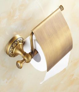 Antiek messing papieren handdoekrek Europese stijl Vintage papieren houder toiletpapier tissuebox badkamer accessoires rolleners9296100