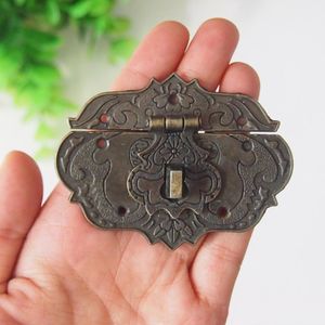 Antiek Messing Houten Kast hasp slot Vintage Decoratieve Sieraden Geschenkdoos Koffer Hasp Klink Haak Meubels Gesp Sluiting Slot