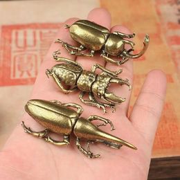 Bronze antique coléoptères miniatures figurine Small Desk Decorations Vintage Copper Insect TEA PETS ACCESSOIRES DE DÉCOR HOME 240411