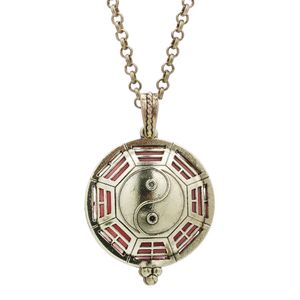 Tai Ji – médaillon magnétique ouvrable en Bronze Antique, pendentif diffuseur d'huile essentielle, breloques de parfum d'aromathérapie avec chaîne pour cadeau