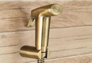 Rociador de bidé portátil de mano Toliet de bronce antiguo Rociador de pañales de plástico ABS Shattaf Juego completo de rociador de ducha para baño Set6462956