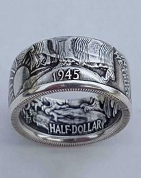 Coin antique Morgan Sier United Stat of America Half Dollar 1945 Ring4118880