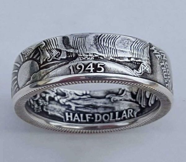 Coin antique Morgan Sier United Stat of America Half Dollar 1945 Ring1010655