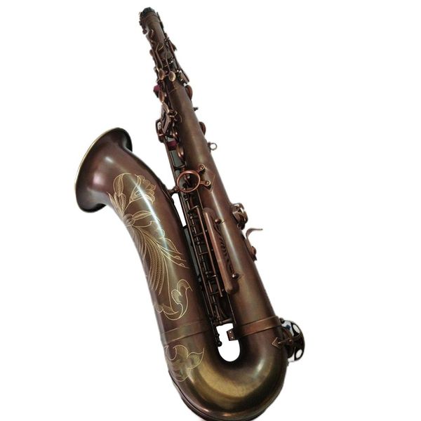 Cobre antiguo 95% Copiar Marca Modelo de estructura BB Profesional Saxofón Saxo de grado profesional Instrumento de jazz