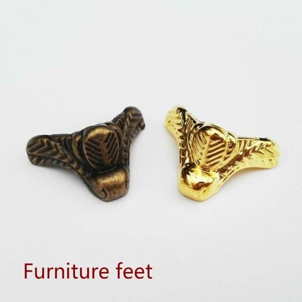 Protecteur d'angle Antique, boîte à bijoux en Bronze, caisse en bois, pieds décoratifs, support en métal, matériel artisanal, outils 318d