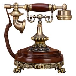 Antiek vast telefoontoestel, vintage knopkiezer, nummerherkenning, handsfree vaste telefoon 240314