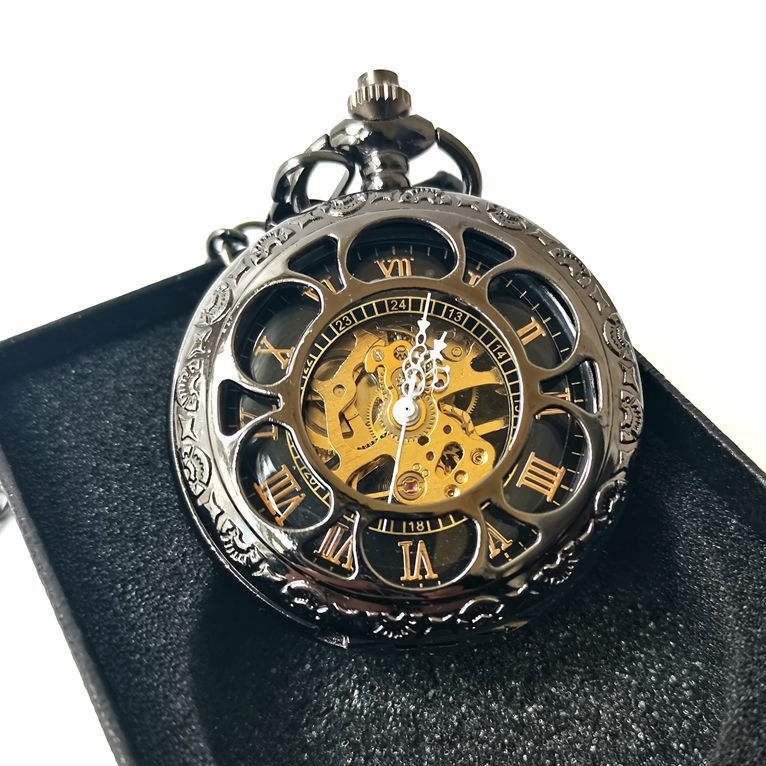 Antique Hand Winding Roman Hollow Mechanical Pocket Watches