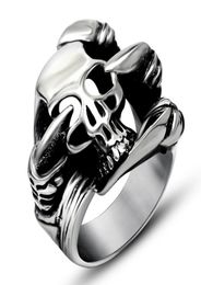 Antique Hip Hop Ghost Glaw Claw Skull Wolf Dragon Head Devil Ring Domineering Punk Magic Rock Rings rétro en acier inoxydable Men039S JE3033702