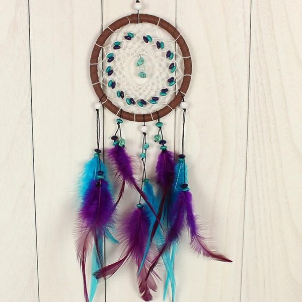 Antique Imitation Dreamcatcher Cadeau vérification Dream Catcher Net Avec Pierre Naturelle Plumes Tenture Décoration Ornement GA461261v