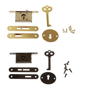 Verrouillage de tiroir en métal vintage de latch antique avec clés de matériel de meubles décoratifs pour armoire en bois de bijoux en bois