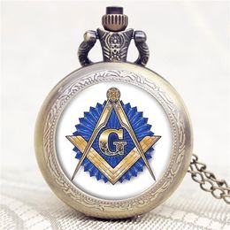 Антикварные масонские часы каменная кладка G дизайн бронзовые карманные часы для мужчин и женщин аналоговые часы с цепочкой и ожерельем Gift245T