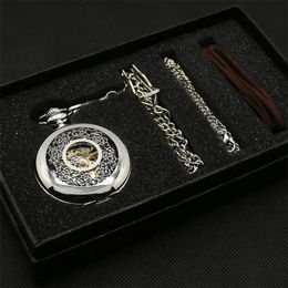 Antiek Mechanisch Zakhorloge Handopwindende Hangende Hanger Klok met Ketting ChainLeather Chains Present Sets voor Mannen 240220