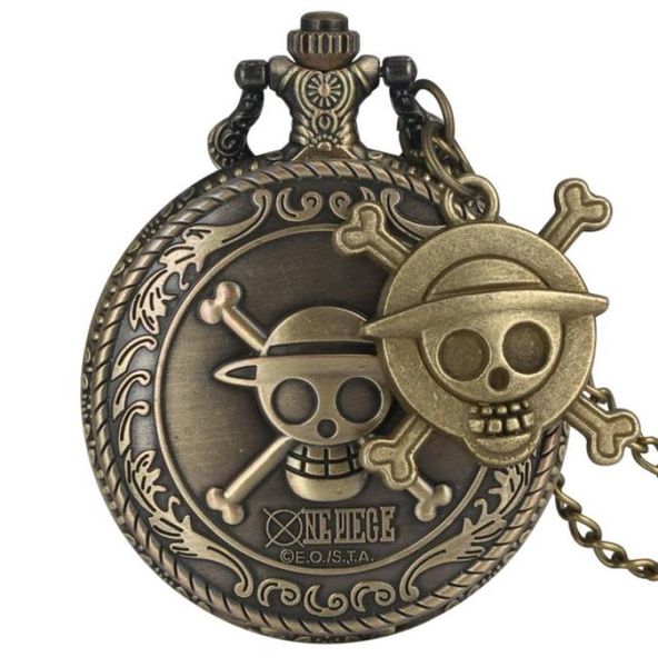 Antique Men039s Japan Cartoon Anime One Poot Pocket Watch Watch Collier Pendante Chaîne Vine Fob Quartz Watch Souvenir GIF2087611