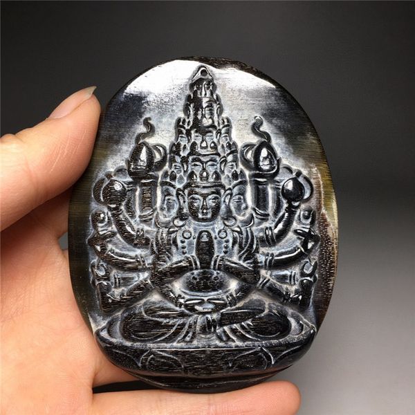 Pendentif Antique divers en corne de bœuf, marque Antique, Guanyin à mille mains, vente en gros