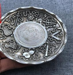 Antiek Diverse koperen platen Koper Brons Zilver Zilver Groot hoofd Guangxu Yuanbao Silver Dollar Eight Treasure Koperplaat2476590