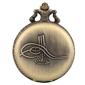 Antiek muziekinstrument Design horloge analoog quartz zakhorloge ketting ketting bronzen uurklok ideaal cadeau voor muziekliefhebber