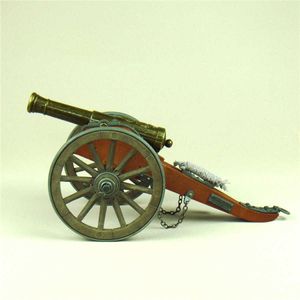 Antieke Napoleon Iron Artillery Gun Replica Model Handgemaakte Metalen Cannon Miniatuur Nieuwigheid Decor Souvenir Gift en Craft Ornament 210804