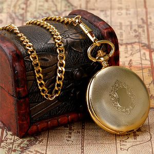 Antiguo Retro de lujo amarillo oro escudo relojes hombres mujeres reloj de bolsillo mecánico cuerda manual FOB colgante cadena reloj reloj regalo