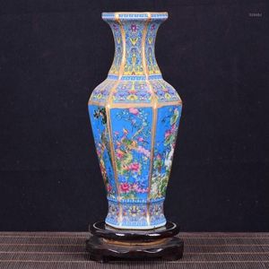 Antieke Koninklijke Chinese Porseleinen Vaas Decoratieve Bloemenvaas Voor Bruiloft Decoratie Pot Jingdezhen Porselein Kerst Gift1210E