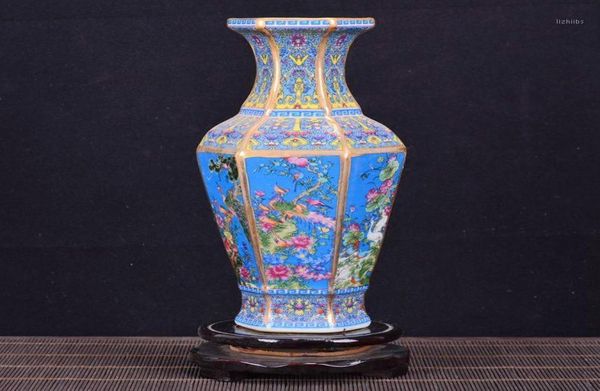 Vase à fleurs décoratif Antique en porcelaine royale chinoise, Pot de décoration de mariage, cadeau de noël en porcelaine Jingdezhen 15201714
