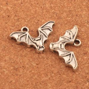 Chauve-souris en argent Antique avec ailes ouvertes entretoise perles breloque 200 pcs/lot pendentifs alliage bijoux faits à la main bricolage L979 15.8x23.9mm