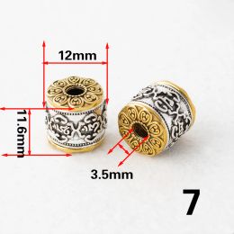 Antieke zilvergouden kleur rond losse kraal Europeaan big gat spacer -kralen voor doe -het -zelf sieraden maken charmes armband bevinding