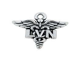 Antiek zilverplaten Medisch gelicentieerde Vocational Nurse Lvn Charms Caduceus Medisch symbool Charms AAC1785003261