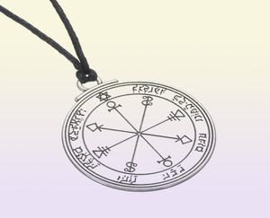 Antiek zilveren Talisman Pentagram van de maan Solomon Seal hanger amulet ketting1682358